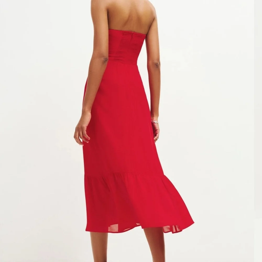 Strapless Red Reformation Dress - Picture 3 of 4